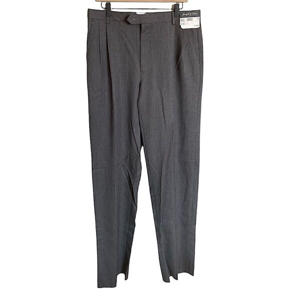 NWT Joseph‎ & Feiss Men’s Classic Fit 100% Wool Gray Dress Pants Size 34 - Picture 1 of 8